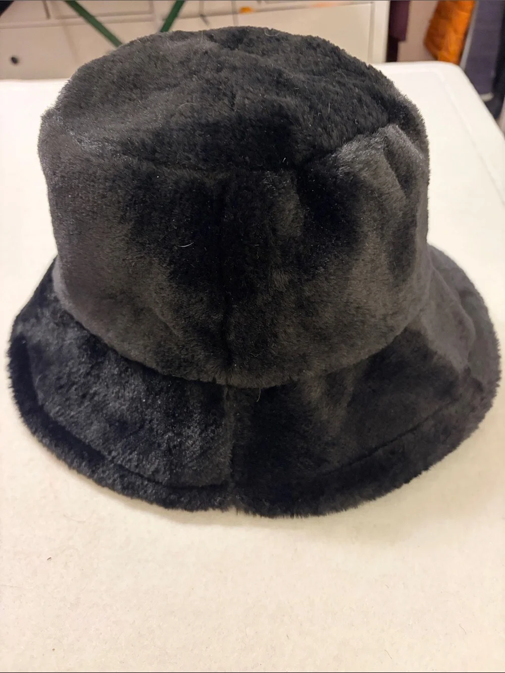 Faux black Fur hat.